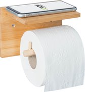 Porte-rouleau de papier toilette JoFlow avec étagère | Porte-rouleau de papier toilette debout | Auto-adhésif / Embouts / Sans Embouts | Accessoires de salle de bain