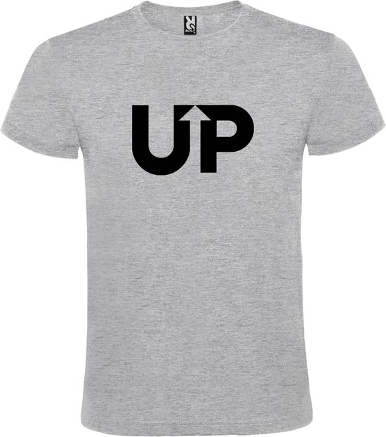 Grijs T-shirt ‘UP’ Zwart Maat L