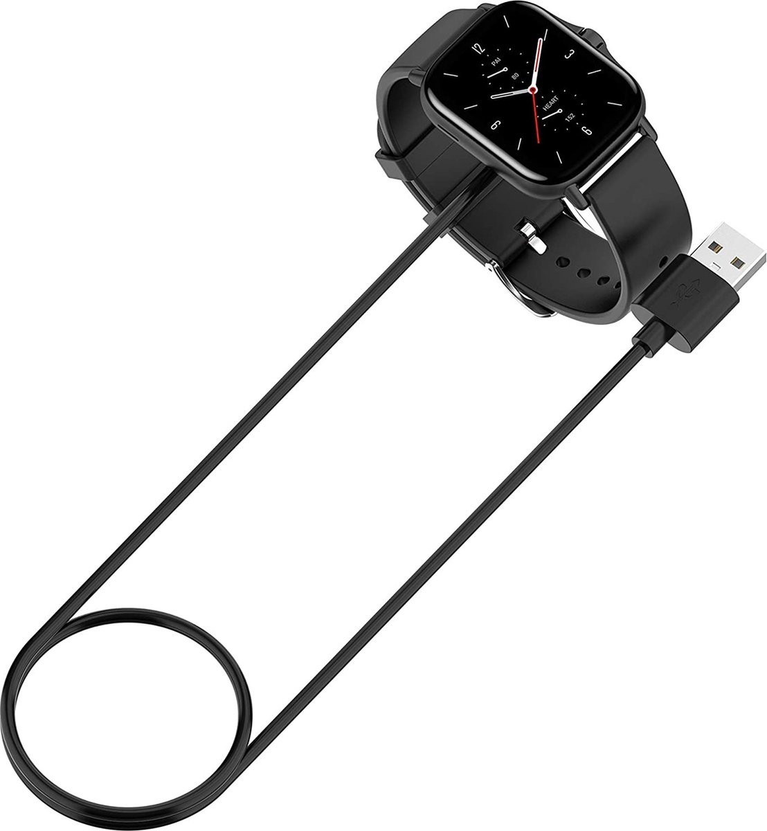 Strap-it Oplader / Oplaadkabel geschikt voor Xiaomi Amazfit GTS 2 / 2e / 2 Mini / GTS 4 Mini / Amazfit GTR 2 / 2e / Bip U (Pro) / Bip 3 (Pro) / Bip 5 / Amazfit T-Rex Pro / Amazfit Pop (Pro) — cadeau in Cadeau-ideeën - foto 3