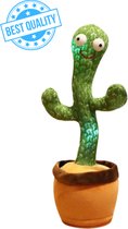 Dancing Cactus - TikTok - Jouets interactifs - Animaux en peluche - Parler - Chanter - Danser - Bébé - Emballage cadeau - 120 chansons - Enregistreur