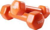 FOXFIT- Dumbbell set - 2 x 1KG - Rubber - Oranje