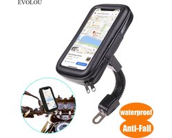 Waterdichte Telefoonhouder voor Motor, Scooter, Brommer - Spiegel Telefoon Houder - GSM Houder - Universeel - 5,5 t/m 6,9 inch