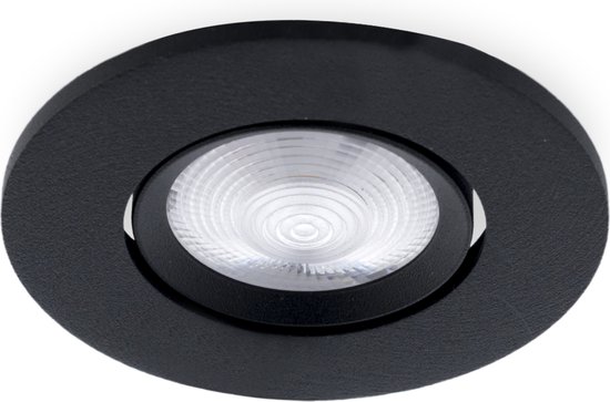 Groenovatie LED Inbouwspot 5W - Zwart - Rond Ø89 mm - 24D - Dimbaar - Warm Wit