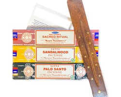 Satya - Lente Wierook Pakket - Sacred Ritual - Sandalwood - Palo Santo - Incense Sticks - wierook stokjes