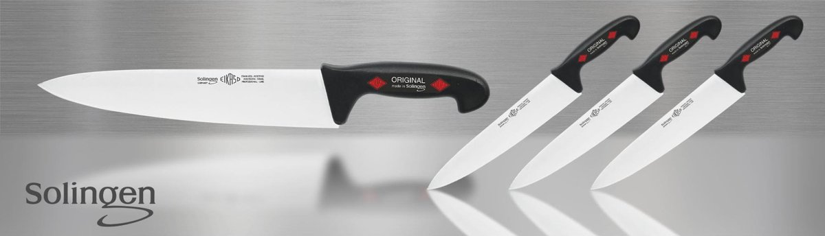 Eikaso Solingen Breed Koksmes 23 cm – Semi Flexibel – Ergonomisch Handvat