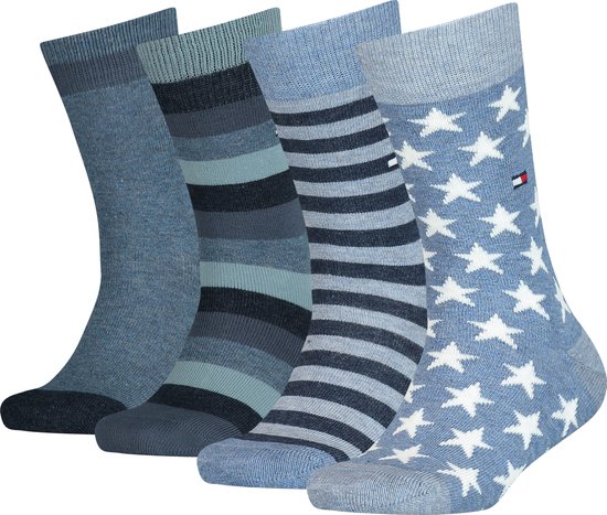 Tommy Hilfiger Kids Basic Stars and Stripes Only Chaussettes unisexes - Lot de 4 - Taille 23-26