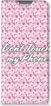 Hoesje OPPO Find X5 Bookcase Flowers Pink Don't Touch My Phone