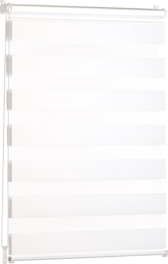 Blumtal Gestreepte Gordijnen - Transparante Rolgordijnen - Kant en Klaar - 70 x 155cm, Wit - Set van 1