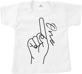 Shirt 1 jaar-T-shirt verjaardag 1 vinger-Maat 86