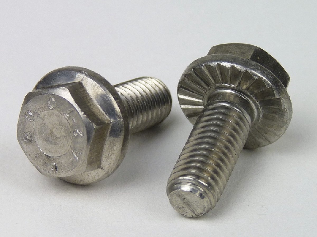(24 STUKS) M5x20 FLENSBOUT MET VERTANDING ZESKANT RVS-A2-70 (AISI 304) DIN 6921 (ISO 4162)