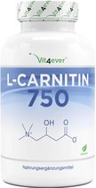 L-Carnitine - 180 veganistische capsules - Hoog gedoseerd met 3000 mg per dagelijkse portie - Premium: 100% L-Carnitine Tartraat zonder toevoegingen - Veganistisch Vit4ever