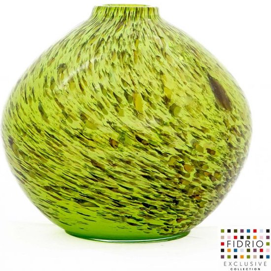Design Vaas Rondo - Fidrio FROGGY - glas, mondgeblazen bloemenvaas - diameter 20 cm hoogte 20 cm