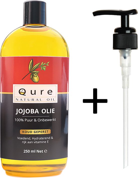 Foto: Jojoba olie 250ml pompje biologisch 100 puur onbewerkt jojobaolie voor haar huid en lichaam huidolie haarolie