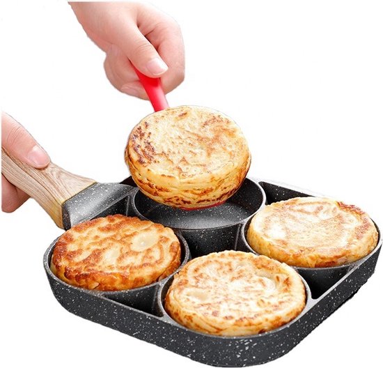 Erreke Pannenkoekenpan, Crêpepan, Mini-pannenkoekenpan, Pancake Pan, Dubbele anti-aanbaklaag, Geschikt voor alle soorten keukens en inductiekookplaten, Soft-touch handgreep, 26 cm, Beige