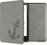 kwmobile e reader hoes geschikt voor Amazon Kindle Paperwhite 11. Generation 2021 - Case van kunstleerleer - Vintage Anker design - In grijs