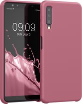kwmobile telefoonhoesje geschikt voor Samsung Galaxy A7 (2018) - Hoesje met siliconen coating - Smartphone case in donkerroze