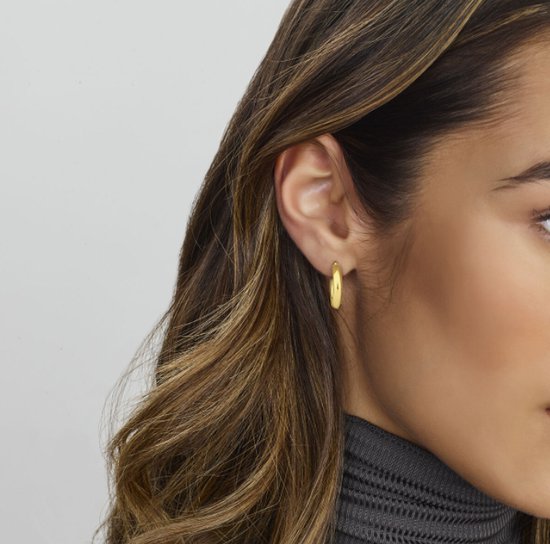 Belles Boucles d'oreilles d'Oreilles en Argent Plaqué Or 14K Rondes 4 mm. MODÈLE 3
