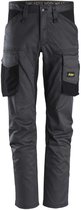 Snickers 6803 AllroundWork, Pantalon de travail sans poches genoux - Grijs acier / Zwart - 154