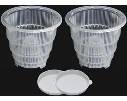 Orchidee pot - Set van 2 - Bloempot orchidee - 14x12cm - met lekbakjes - Transparant