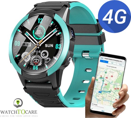 WatchToCare® WTC42 GPS tracker - GPS Horloge Kind - Smartwatch kinderen - Ø 4.5 cm - Camera - Volledig Geïnstalleerd, Inclusief KPN Simkaart met €10 te goed - Stylus - Screen Protector - 4G - Green