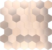 Zelfklevende Mozaiek Hexagon Rose Goud 30x30cm - Wandpanelen tegelsticker plaktegels Deco Backsplash Badkamer Keuken Aluminium Toplaag