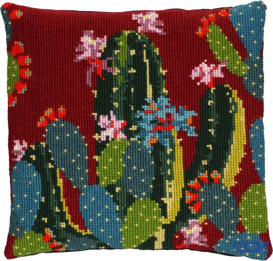 Borduurpakket kussen Cactussen - Pako cadeau geven