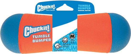 Chuckit! Tumble Bumper - Hondenspeelgoed - Apporteer speelgoed - Hondenspeeltje - Oranje/Blauw - ø 6 x 21 cm - M