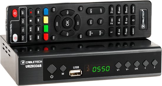 Cabletech DVB-T2 HEVC H.265 tuner ideaal voor ontvangst van het nieuwe DVB-T2 signaal