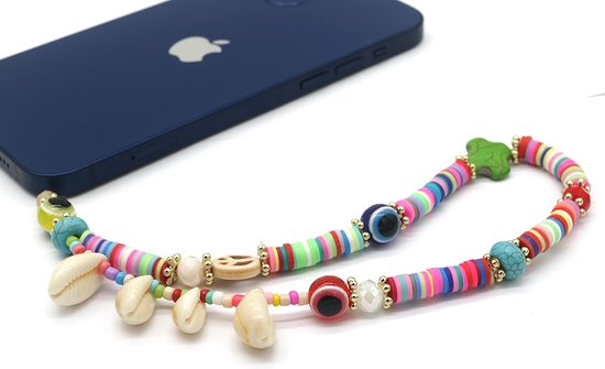 CORDON DE TELEPHONE PERLES MULTICOLORES PETIT PRIX