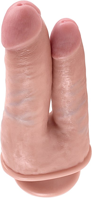 Pipedream King Cock Dubbele Dildo Double Penetrator met Zuignap - 22cm - beige