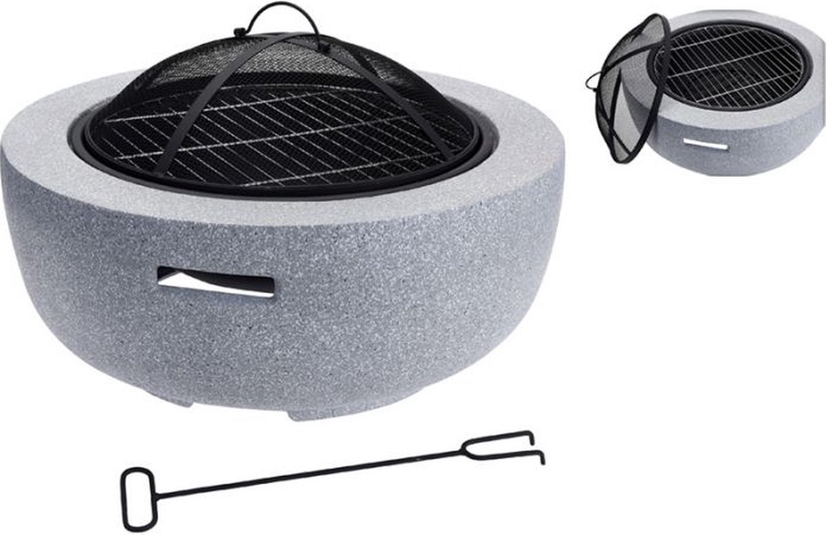 Oneiro's Luxe Vuurschaal solid - 60 cm - Terrashaard - Staal – Zwart – tuininrichting – tuinverwarming – tuinhaard – vuur – vuurkorf – bbq – barbecue – zomer – terras - Vuurkorf voor Buiten Luxe zwarte vuurschaal van 60 cm diameter in staal voor buiten, ideaal voor terrasverwarming en barbecue.