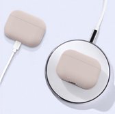 Jumada's  "Geschikt" voor Apple Airpods hoesje -  Geschikt voor Airpods Pro - Softcase - Zand - Beschermhoesje
