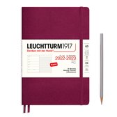 Leuchtturm1917 - agenda - 2022/2023 - weekplanner + notities - 18 maanden - a5 - 14,5 x 21 cm - softcover -bordeaux rood