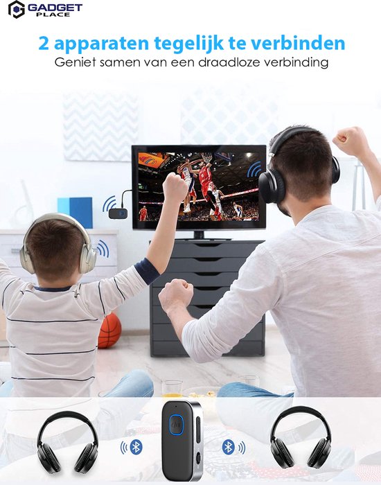 Bluetooth 5.1 Audio-ontvanger Zender 2 in 1, Bluetooth HiFi Audio-adapter met AUX en Ondersteuning NFC-functie, met Afstandsbediening, voor thuis- en Autostereosystemen