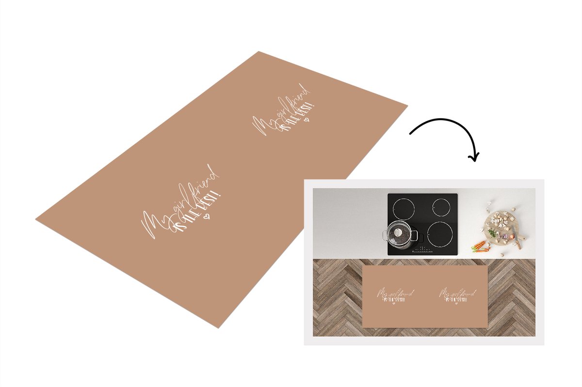 KitchenYeah Keukenloper - Loper keuken - Vriendin - Quotes - Spreuken - Romantisch - My girlfriend is the best - Keukenloper vinyl multicolor, foto 2