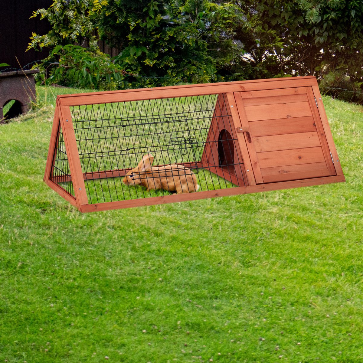 Relaxdays Konijnenren met net - knaagdieren ren - konijn - ren