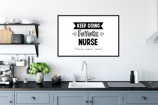 Cadre photo avec affiche - Infirmière - Citations - École - Éducation - 90x60 cm - Cadre pour affiche