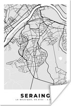 Affiche België – Seraing – City Map – Map – Zwart Wit – Carte - 80x120 cm