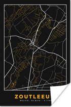 Poster Zoutleeuw - Stadskaart - Plattegrond - Kaart - Goud - 120x180 cm XXL