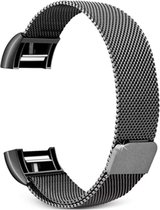 Milanees bandje - zwart, geschikt voor Fitbit Charge 2 - maat M/L