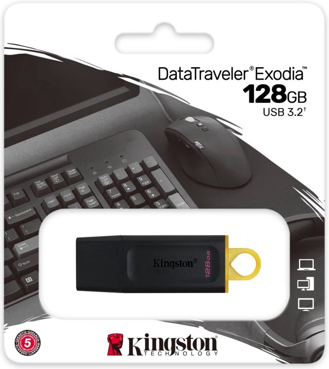 Kingston DataTraveler 100 G3 128GB USB Stick 3.2 Flash Drive - USB - Zwart  | bol