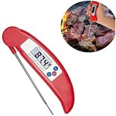 Voedselthermometer | Digitale Kookthermometer | Vleesthermometer | BQQ thermometer | Inklapbare Kookthermometer Sonde -50°C tot 300°C | Rood