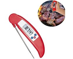 Thermomètre alimentaire | Thermomètre de cuisson numérique | Thermomètre à viande | Thermomètre BQQ | Thermomètre de Cuisson Pliable Sonde -50°C à 300°C | Rouge