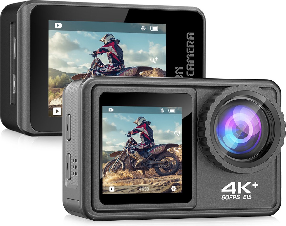 Lipa ATS81ER Action Camera 4K IPS Wifi Dual Screen External Micro Plug