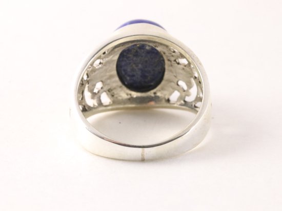 Bague ajourée en argent avec lapis lazuli - taille 16,5