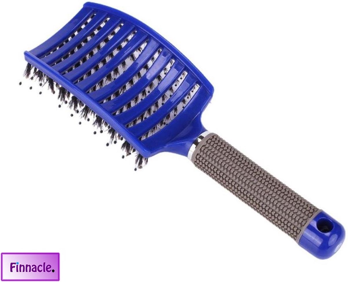 Finnacle - Anti klit Haarborstel Blauw Vrouwen Ontwarren Nat Kam Haar Borstel Professionele Haar Borste Massage Kam Borstel Voor Haar Kapper Kappers Gereedschap - Blauw