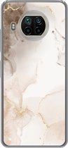 Telefoonhoesje Geschikt voor Xiaomi Mi 10T Lite 5G hoesje - Marmer print - Bruin - Lijn - Siliconen Telefoonhoesje