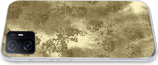 Convient pour coque Xiaomi 11T Pro - Or - Glitter - Structure - Coque de téléphone en Siliconen
