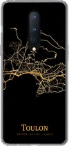Geschikt voor OnePlus 8 hoesje - Toulon - Kaart - Goud - Siliconen Telefoonhoesje