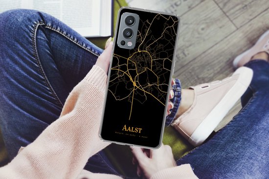 Coque OnePlus Nord 2 5G - Alost - Carte - Or - Coque de téléphone en Siliconen